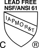 Lead Free NSF/ANSI 61 C IAPMO R&T Mark of Conformity